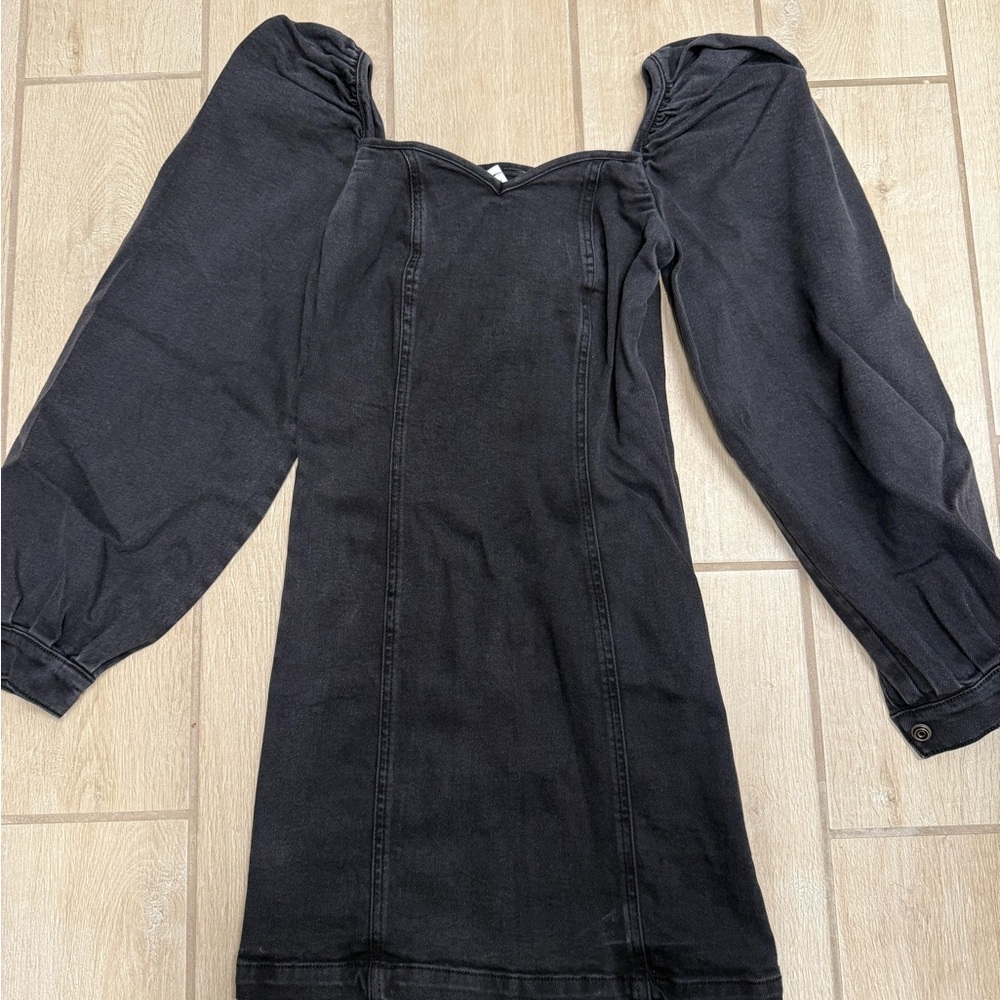ASOS DESIGN Denim Mini Dress with Puff Sleeve - NWT